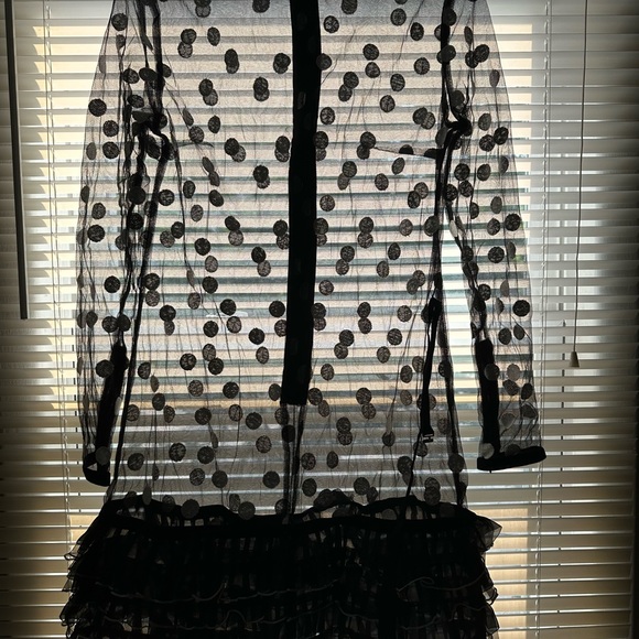 Polka dots Ruffled bottom with velvet belt - Picture 3 of 8